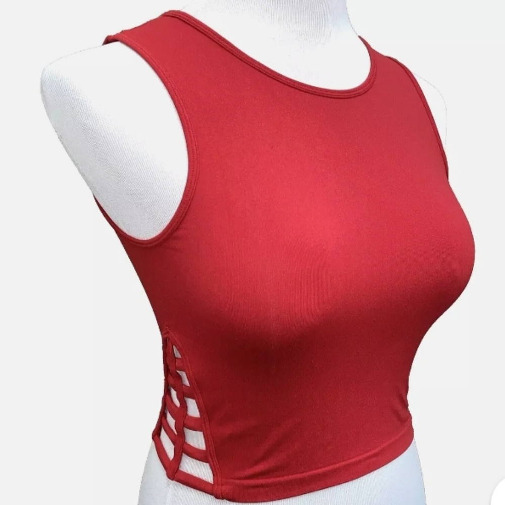 NWOT Red Stretchy Cropped Top